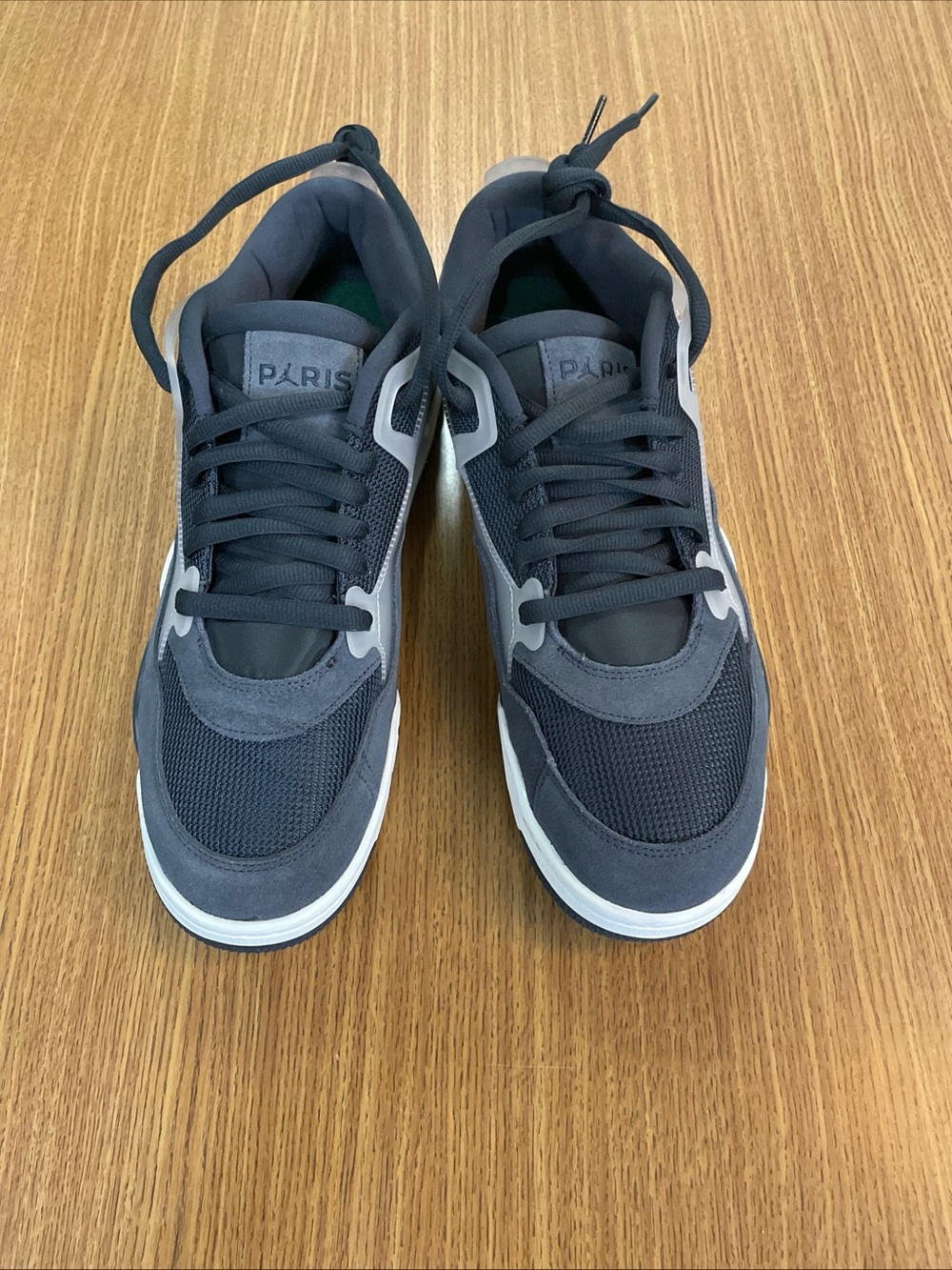 Jordan 4 Men's Dark Gray and White Sneakers Paris